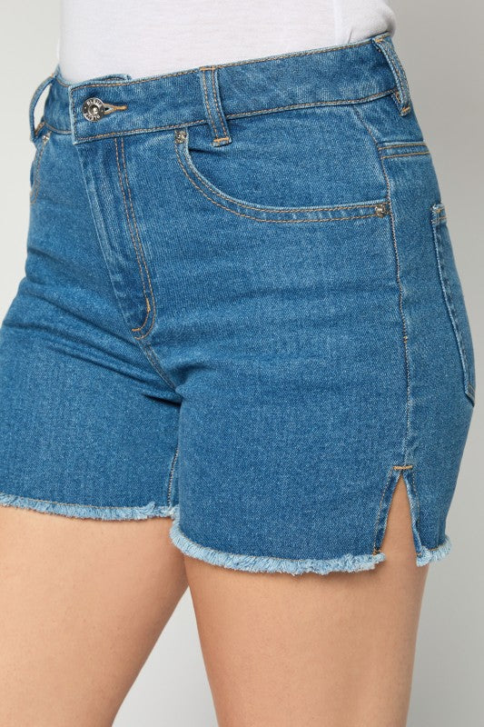 MEDIUM WASH DENIM SHORTS - BLS0001