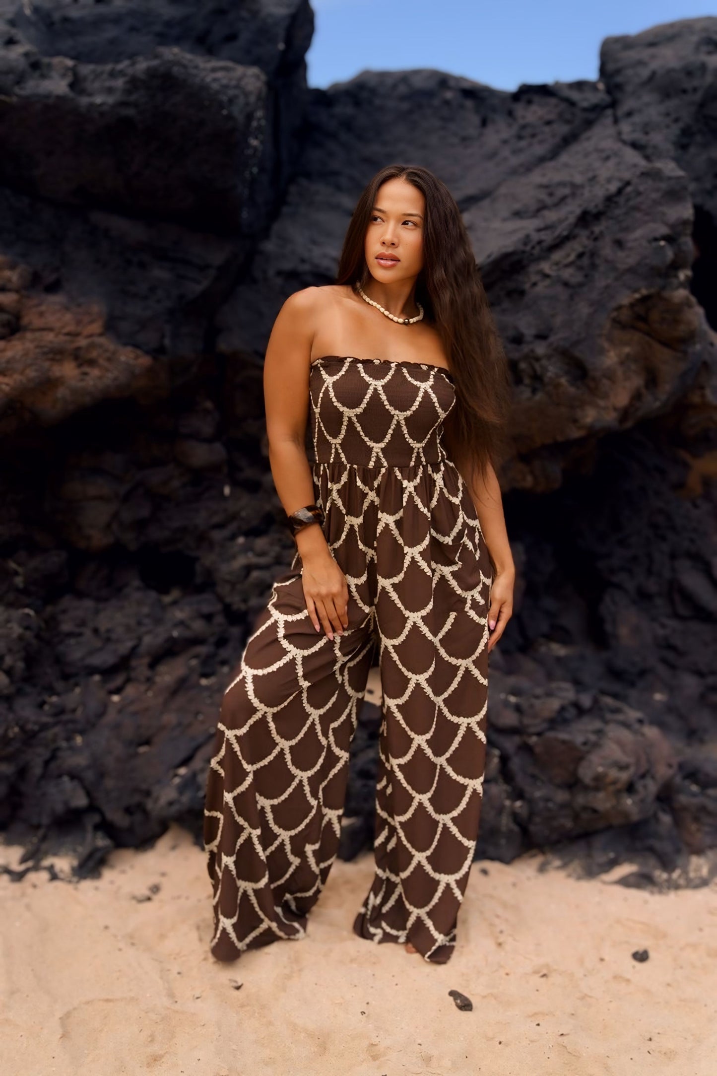 Chelley Jumpsuit - Scalloped Pikake