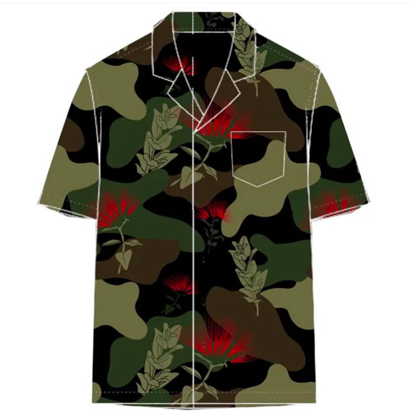 Men’s Camo Lehua Aloha Shirt