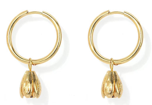 Chunky Gold Pikake Hoops