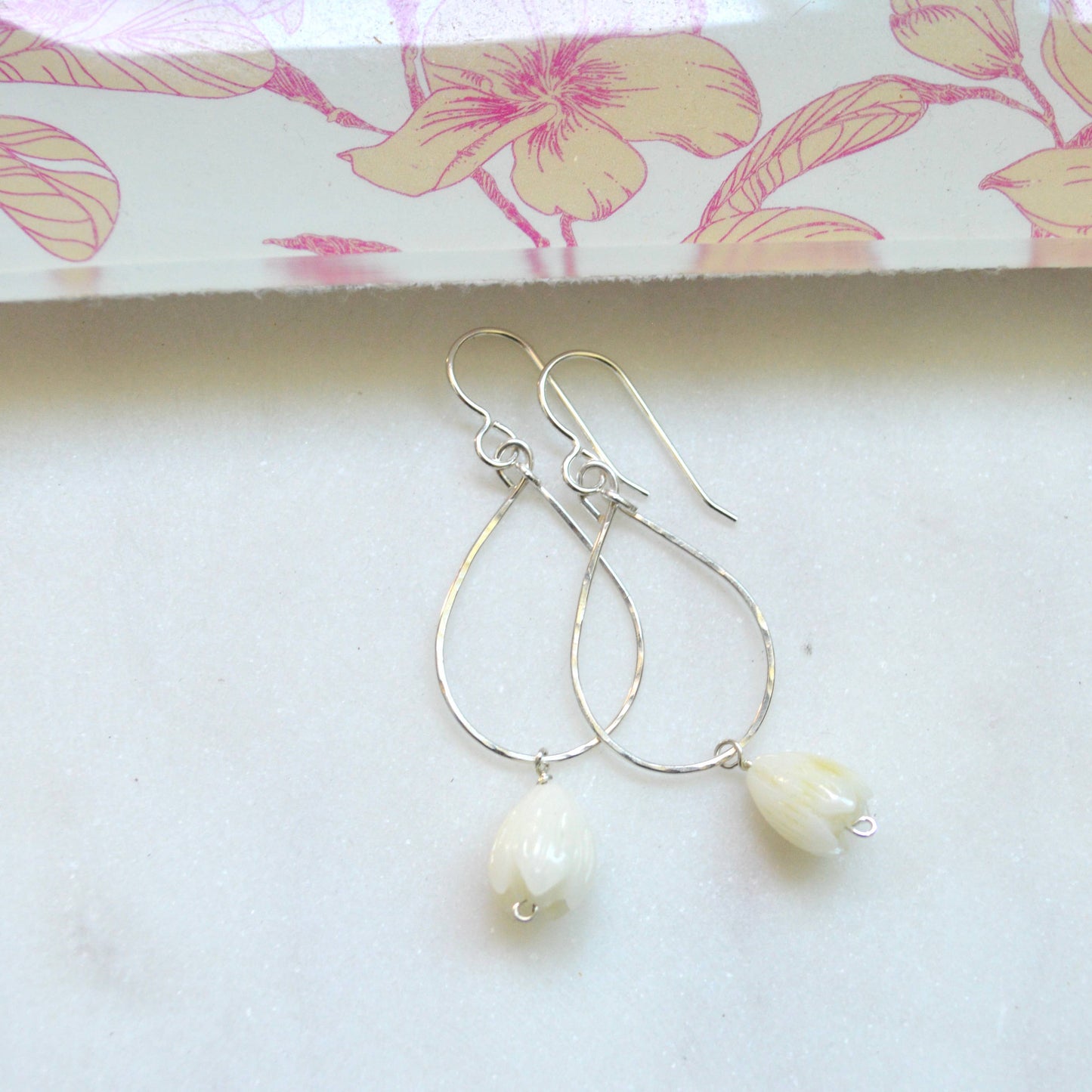 Mini Pikake Teardrop Earrings