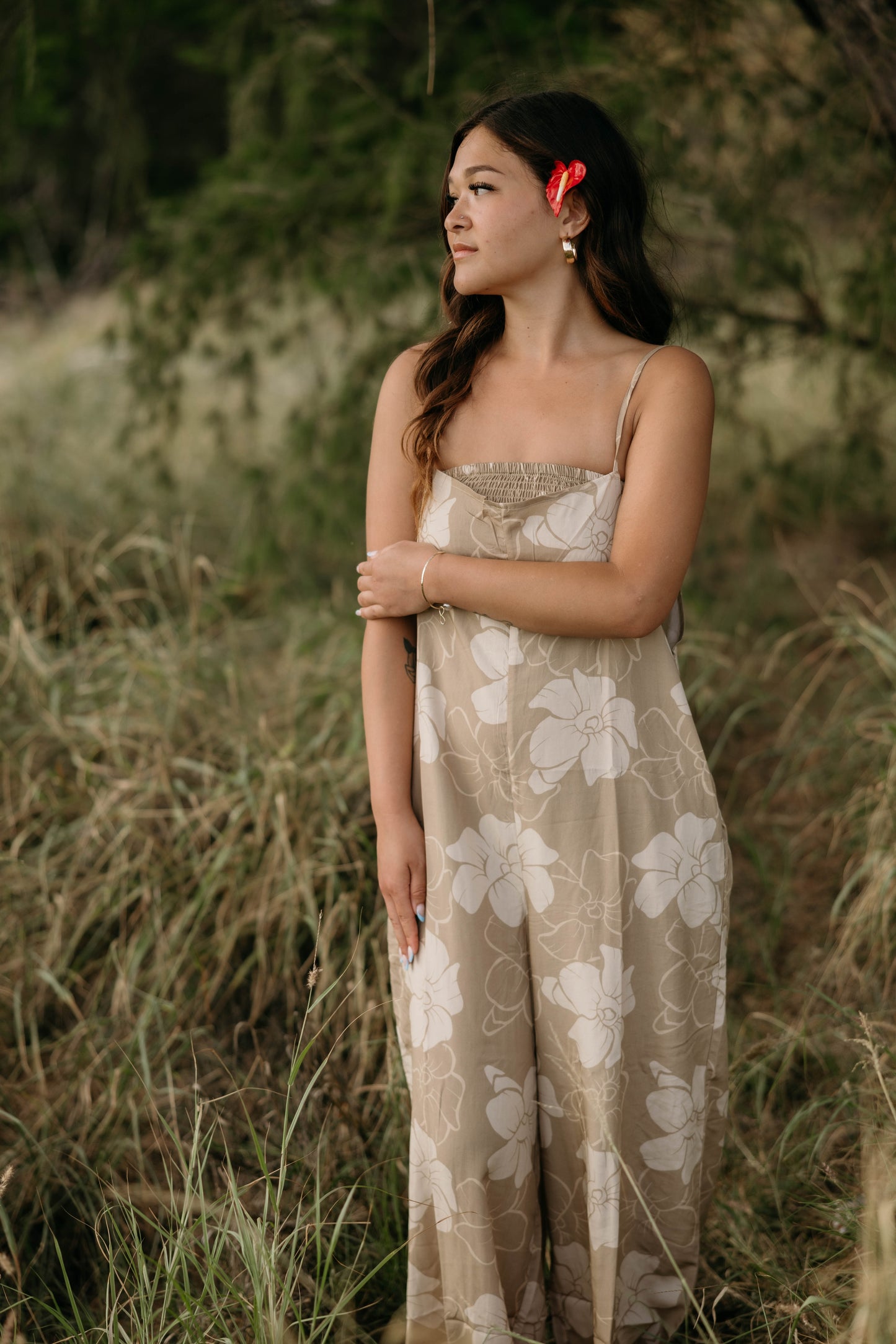 Lana Jumpsuit - Puakenikeni (Latte)
