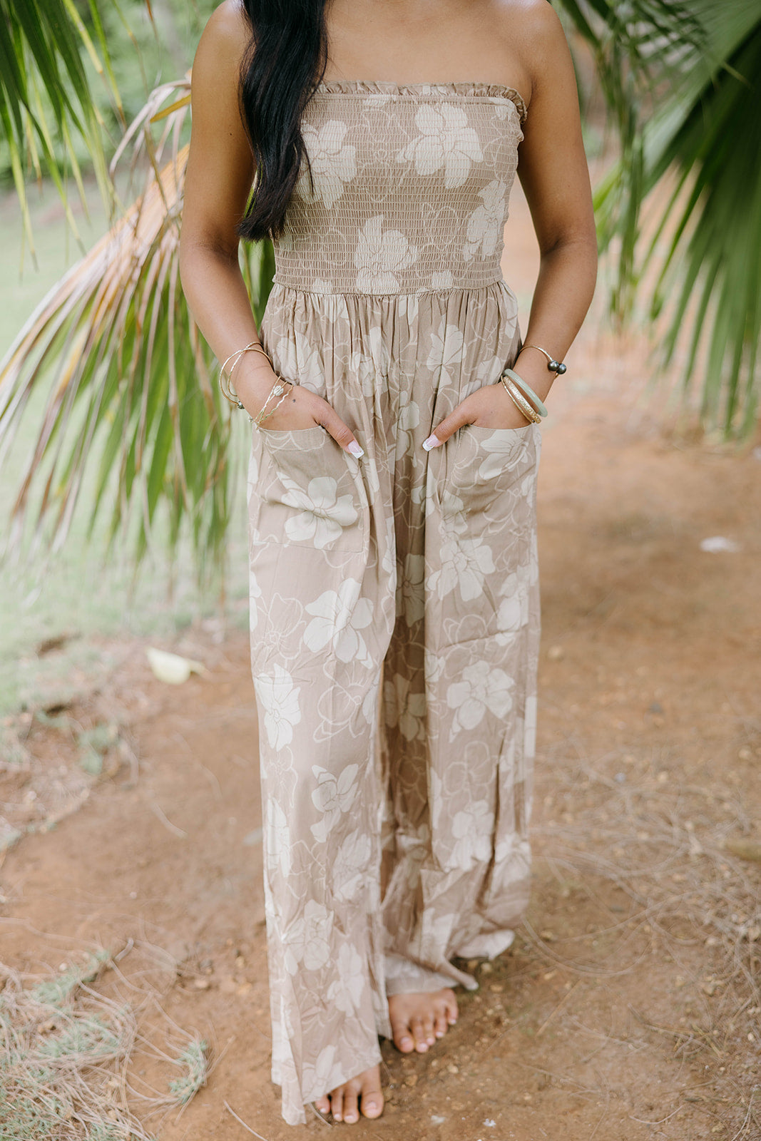 Chelley Jumpsuit - Pua Kenikeni Latte