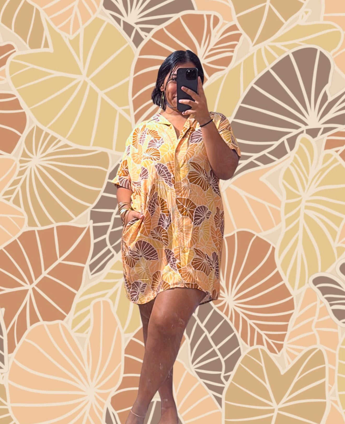 Cream Kalo Camo Oversized Shirt Dress