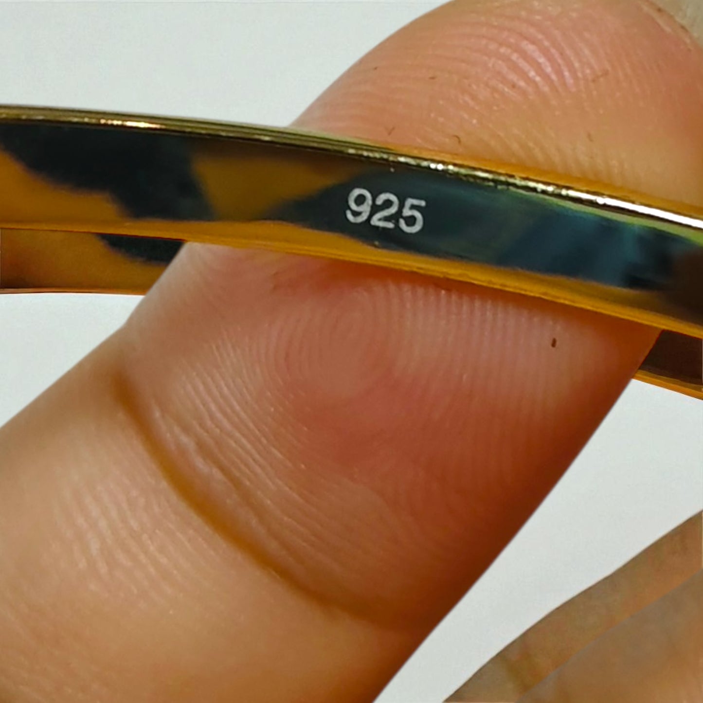 8MM Heirloom Bangle - 925 Sterling silver + Gold