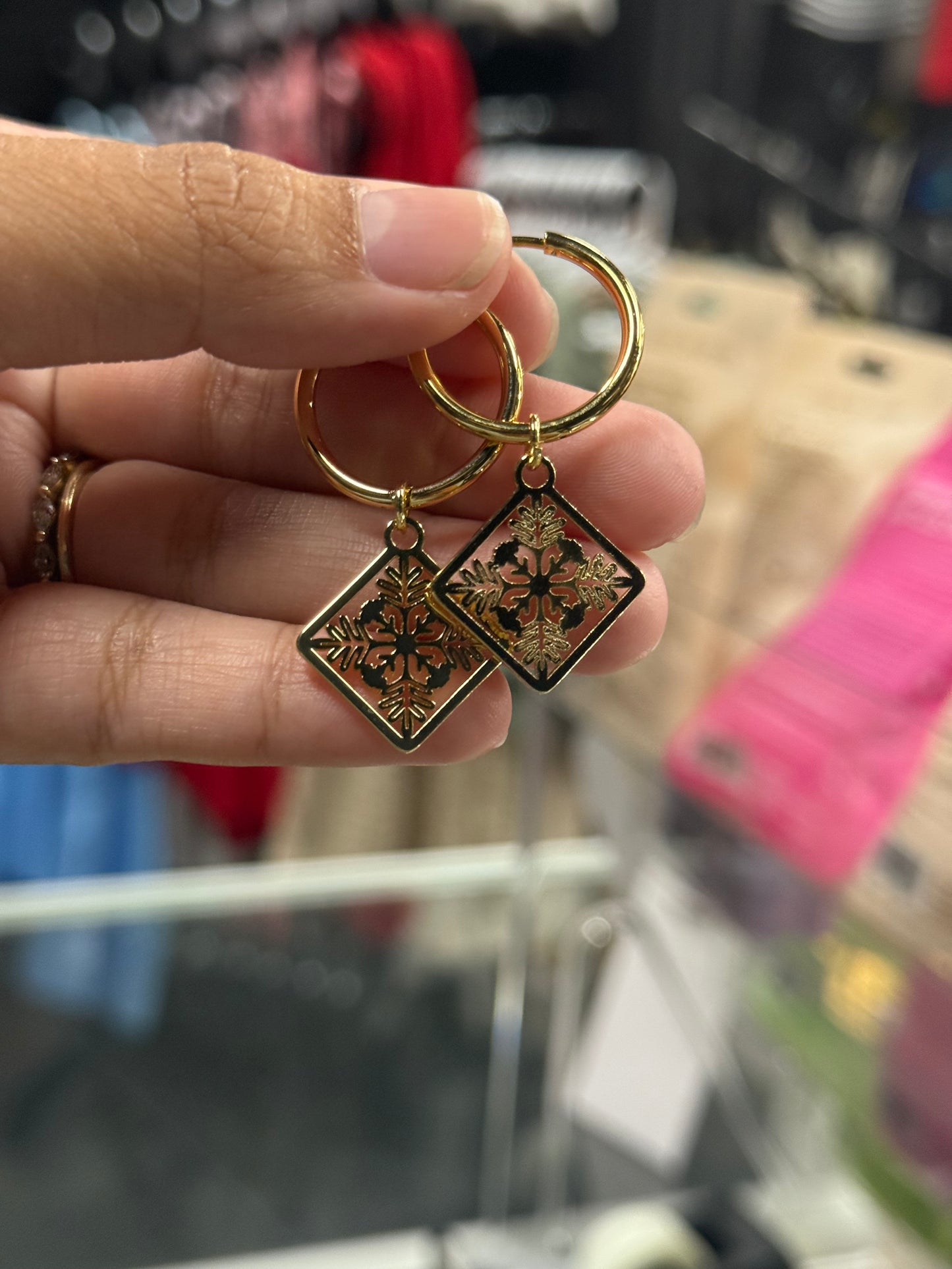Chunky Pua Kenikeni Quilt Earrings