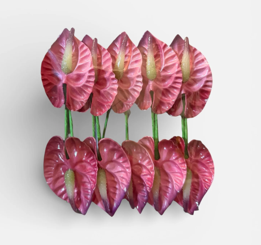 M/L Anthurium Foam Flower with Stem - Pink (3.75 inches)