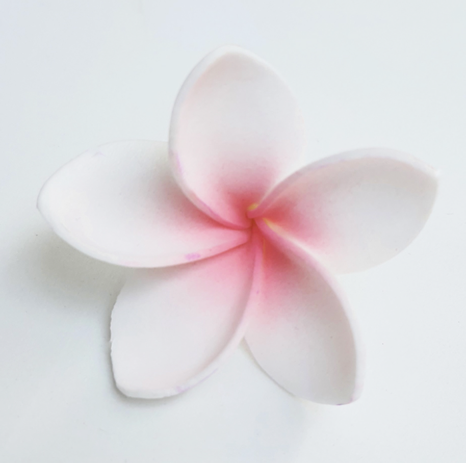 Plumeria Foam Flower With Stem -White pink/purple (1.96 inches) FPLU143-7