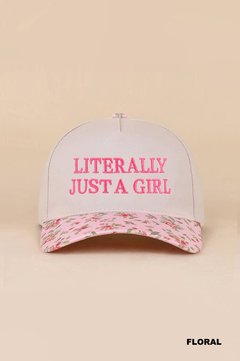 Literally Just A Girl Two Tone Canvas Cotton Cap