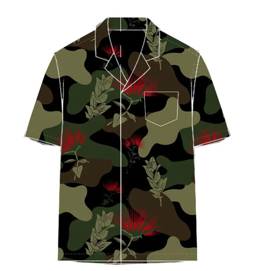 Little Boys Camo Lehua Aloha Shirt