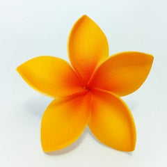 Plumeria Foam Flower With Stem - Orange / Red core (2.75 inch) FPLU102-P010