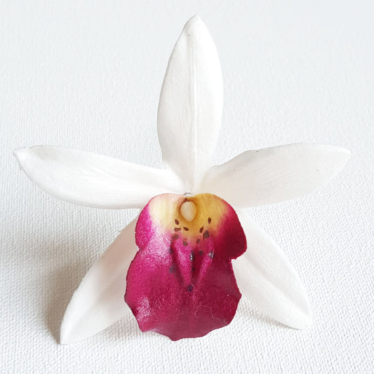Cattleya Orchid Foam Flower With Stem (2.3 inches)