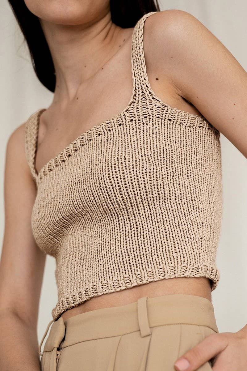 CWTTK00595_CASUAL SLIM-FIT SHORT KNITTED CAMISOLE