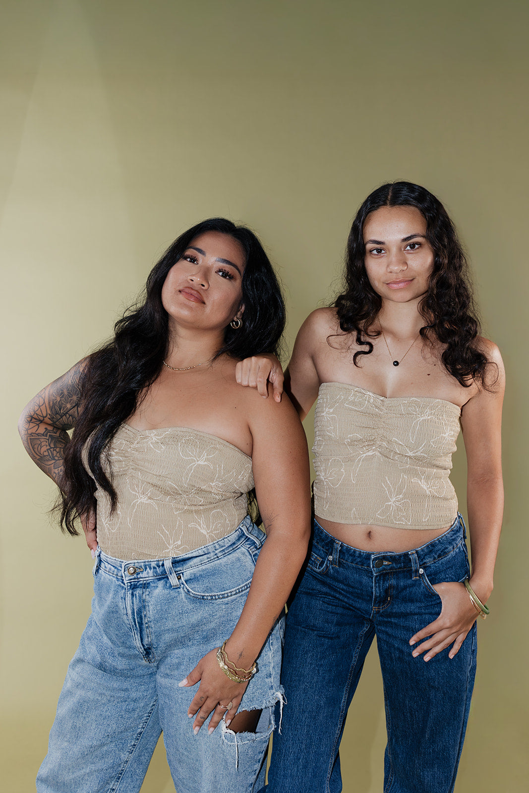 Lovie Scrunch Tube Top - Beige Ginger