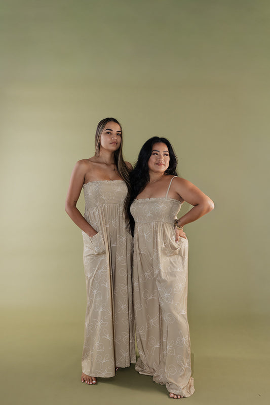 Chelley Jumpsuit - Beige Ginger