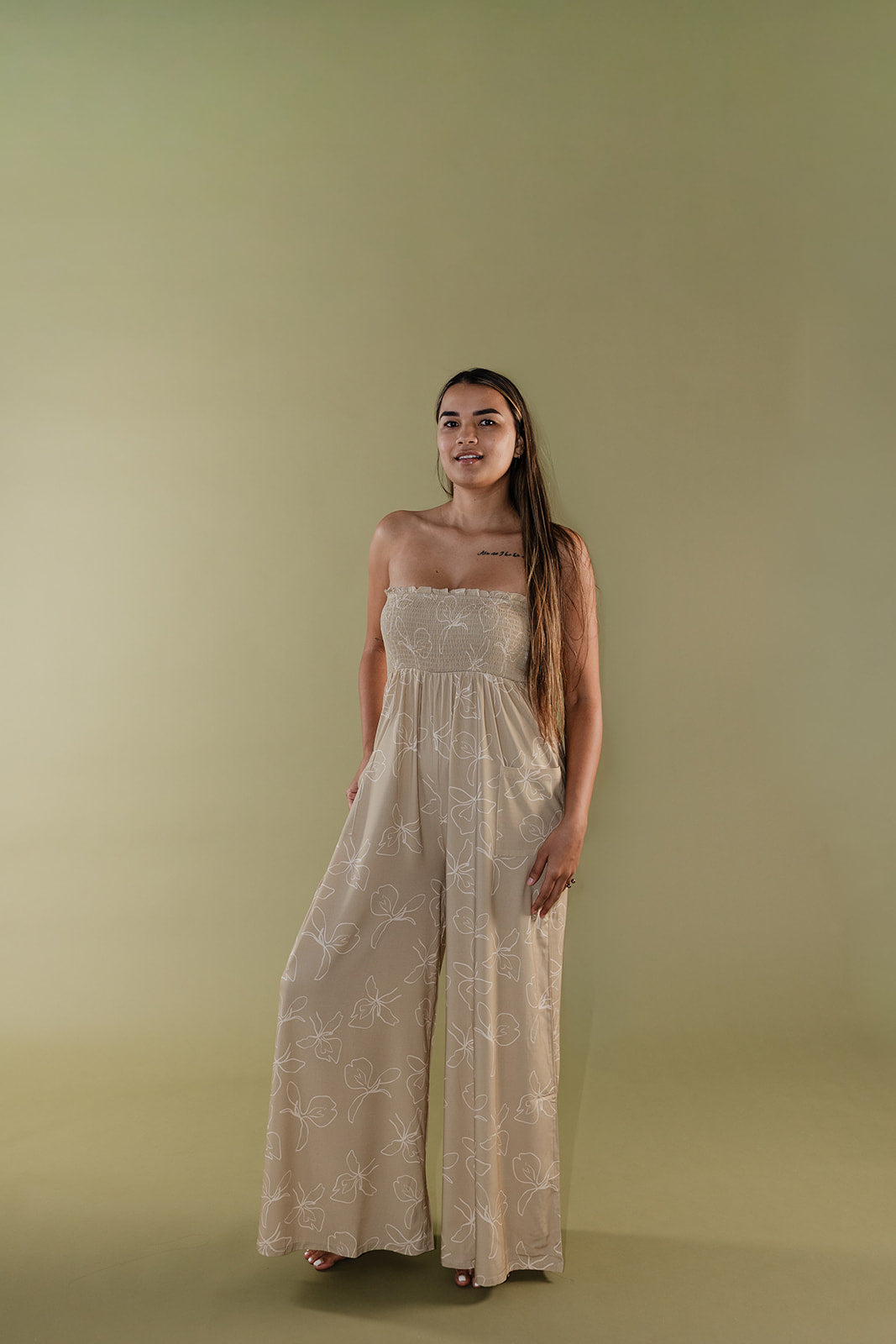 Chelley Jumpsuit - Beige Ginger