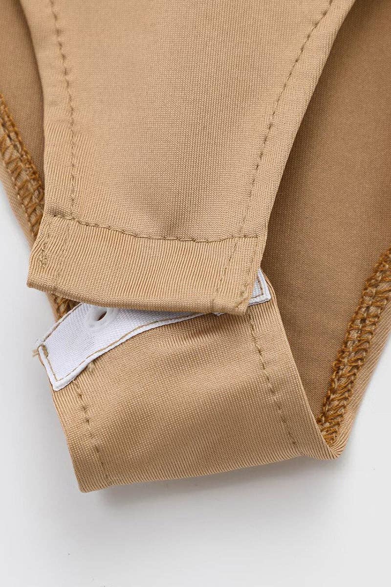 Sleek Strappy Bodysuit: COFFEE