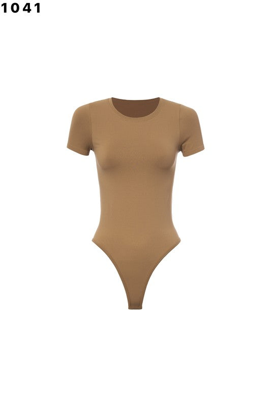 Basic Crewneck Shirt Bodysuit - Medium Nude 1041
