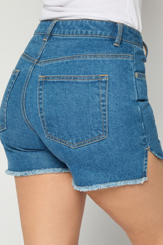 MEDIUM WASH DENIM SHORTS - BLS0001