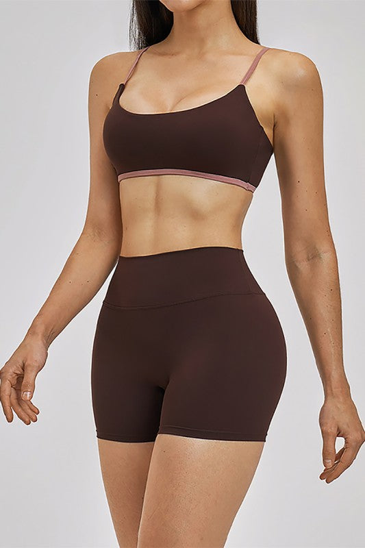High-Waisted Shorts  - Coffee