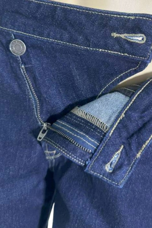 Asymmetrical Waist Baggy Barrel Jeans