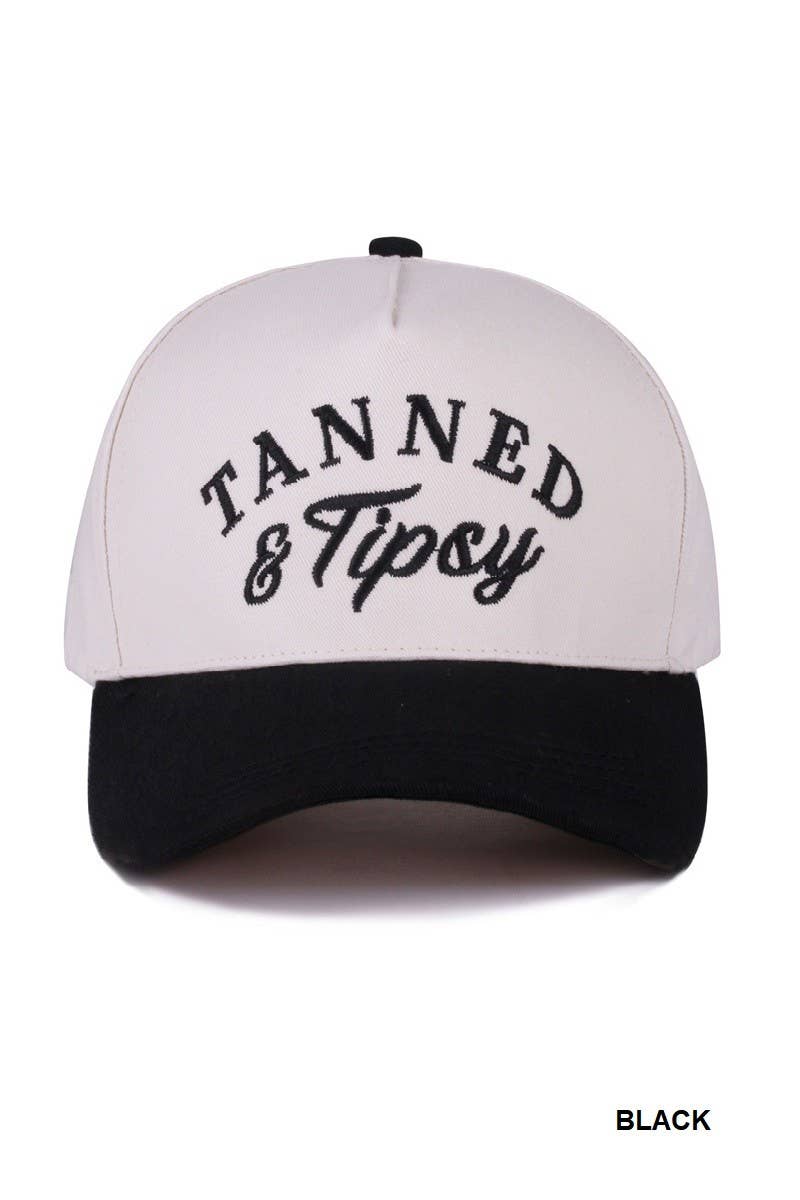 Tanned And Tipsy Two Tone Canvas Cotton Cap