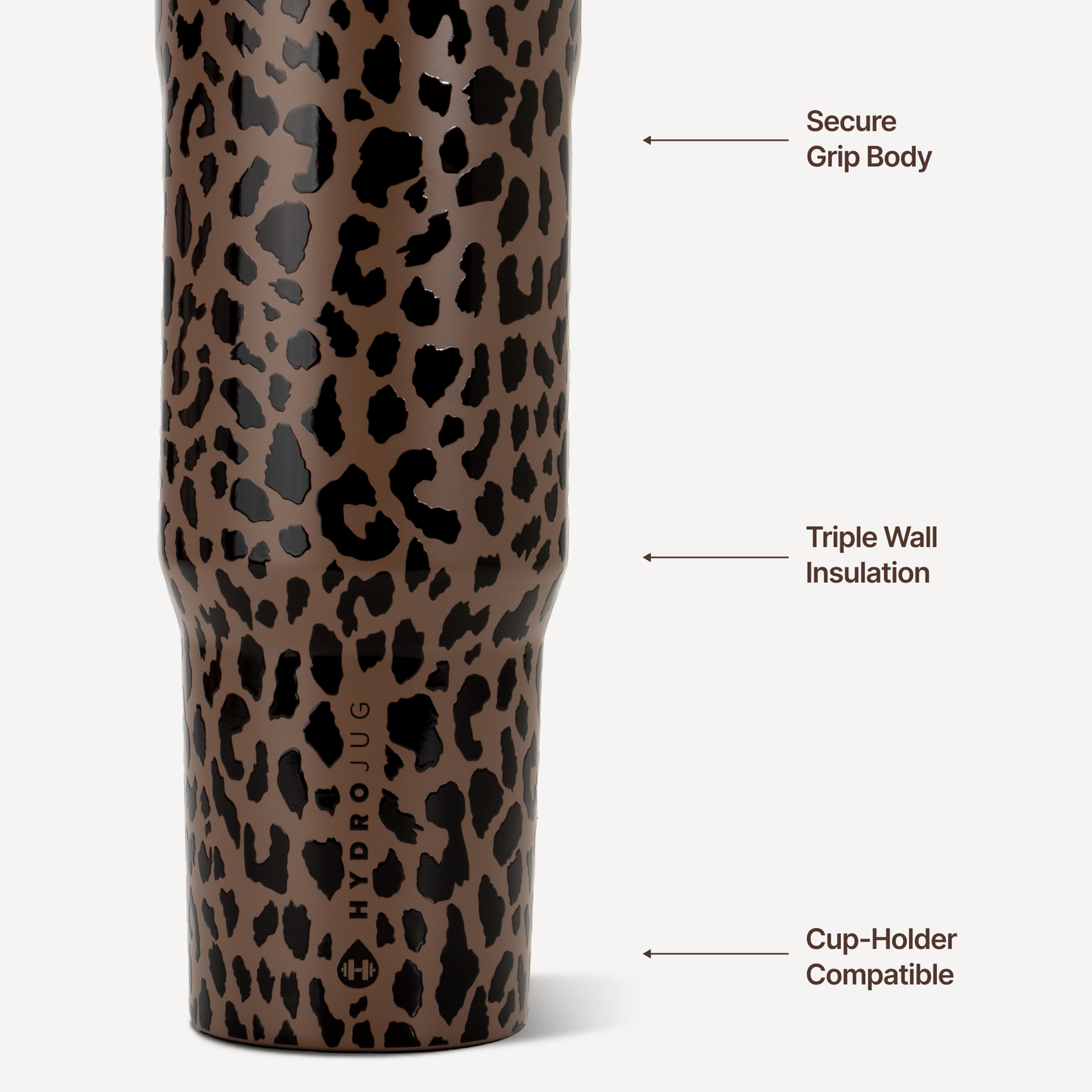 Brown Leopard HydroJug 32 oz Sport Water Bottle