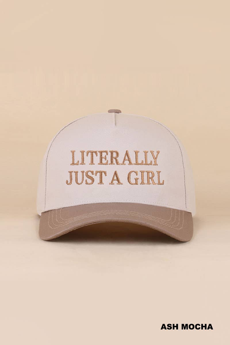 Literally Just A Girl Two Tone Canvas Cotton Cap