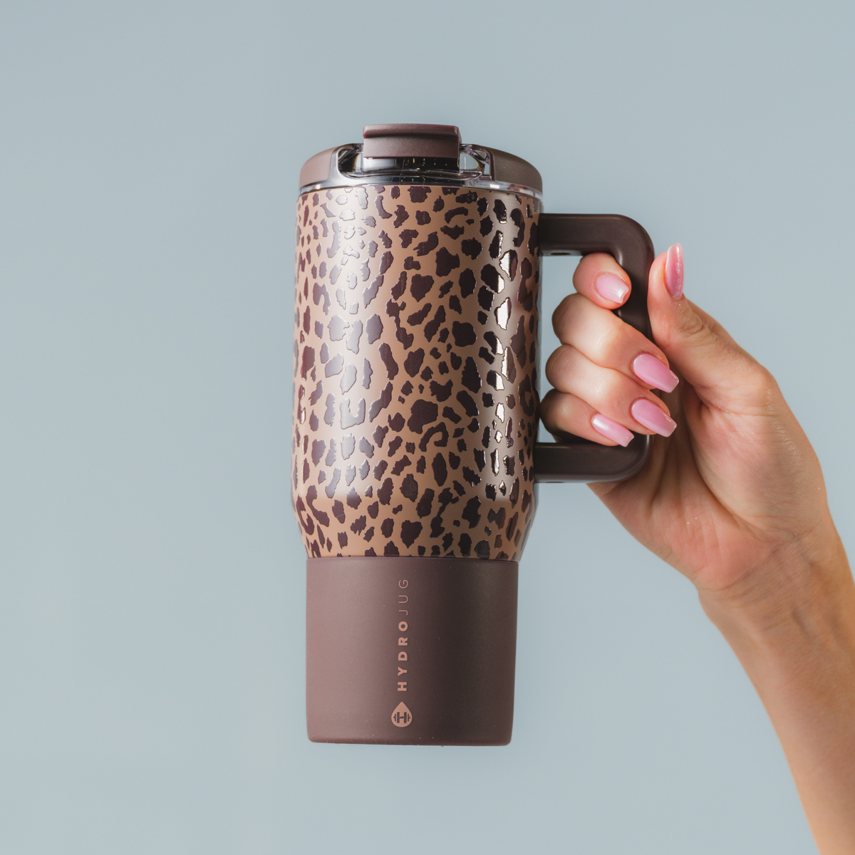 Brown Leopard HydroJug 20 oz Traveler Coffee Mug