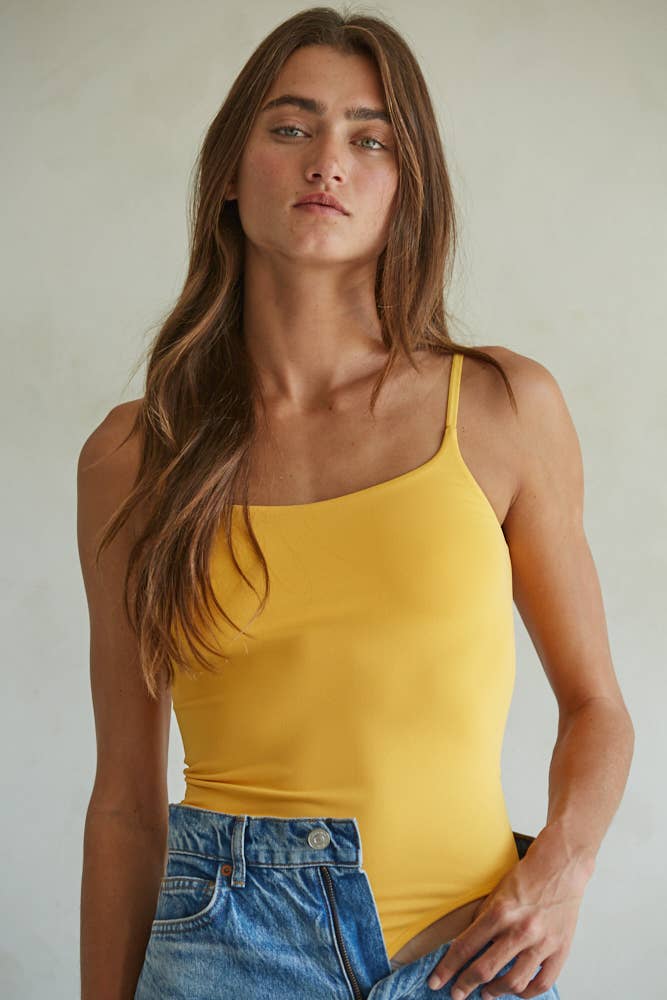 S1196 | Double Layered Nylon Spandex Seamless Bodysuit: Bright Orange
