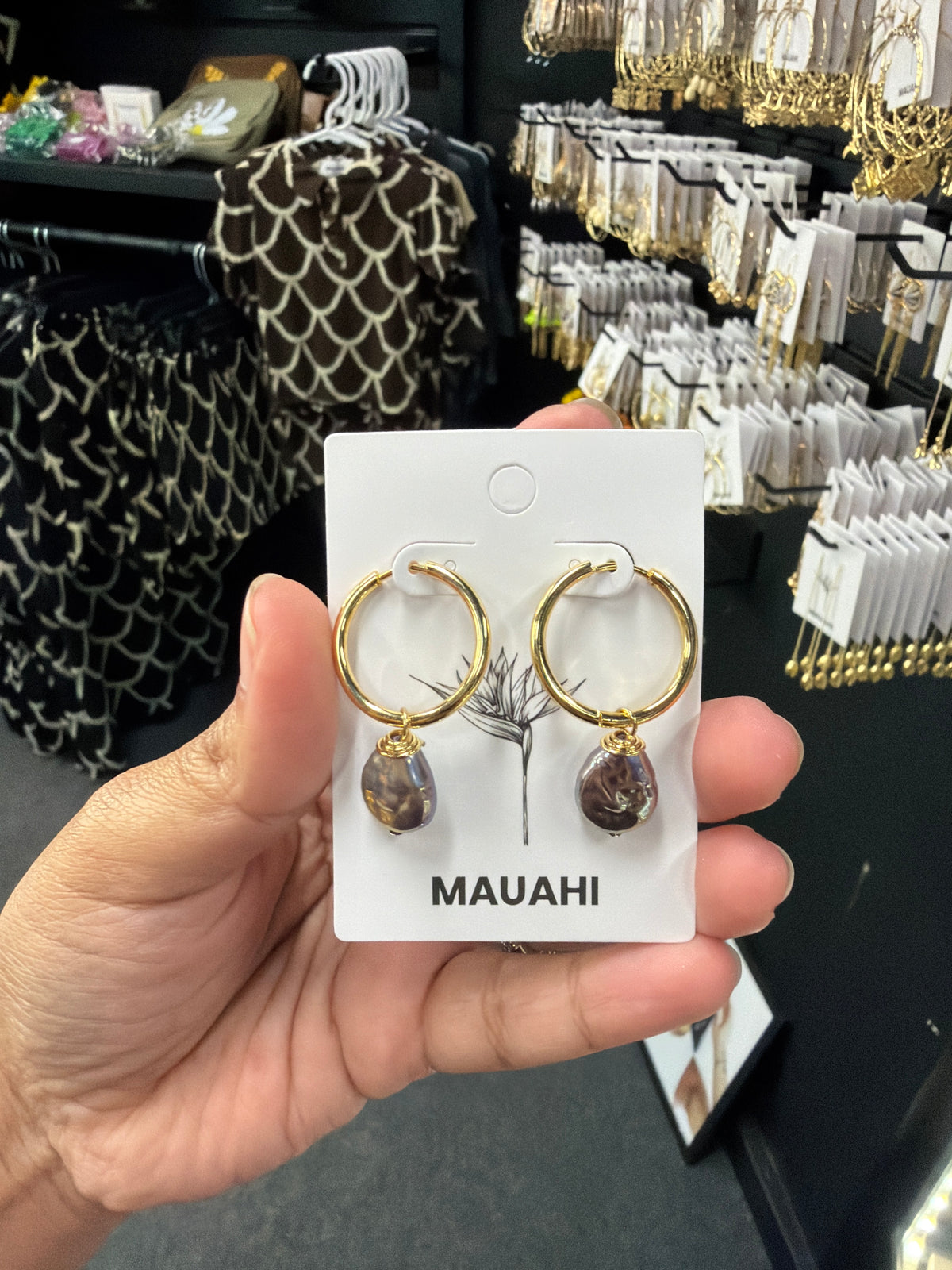Chunky Faux Keshi Hoops