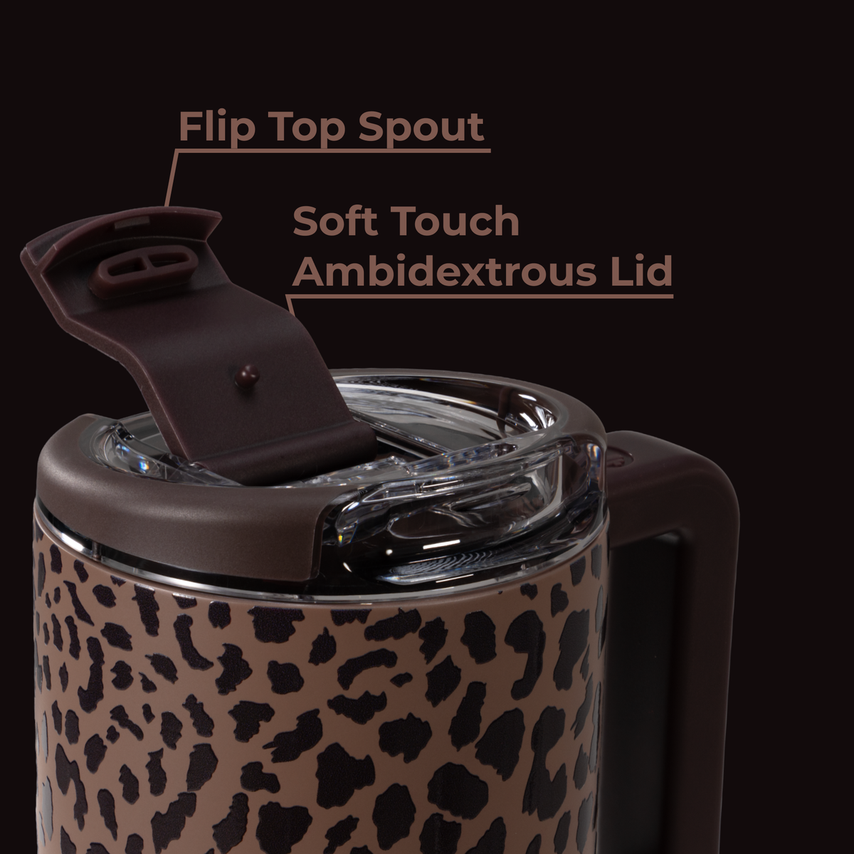 Brown Leopard HydroJug 20 oz Traveler Coffee Mug