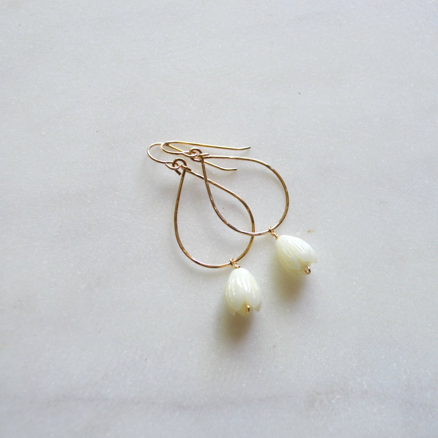 Mini Pikake Teardrop Earrings