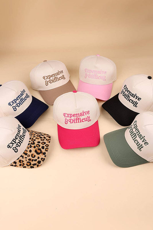 Expensive And Difficult Two Tone Canvas Cotton Cap