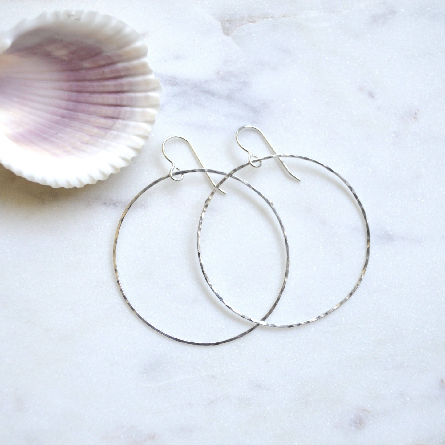Hammered Hoops in Gold