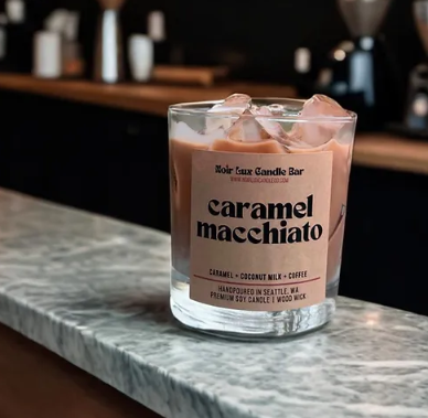 Iced Caramel Macchiato Coffee Candle: 10 oz
