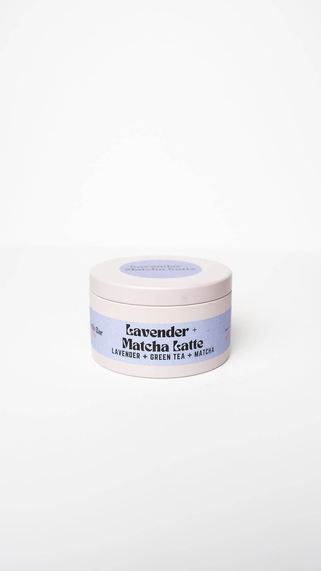 Iced Lavender Matcha Latte Coffee Candle: 5 oz Travel Tin