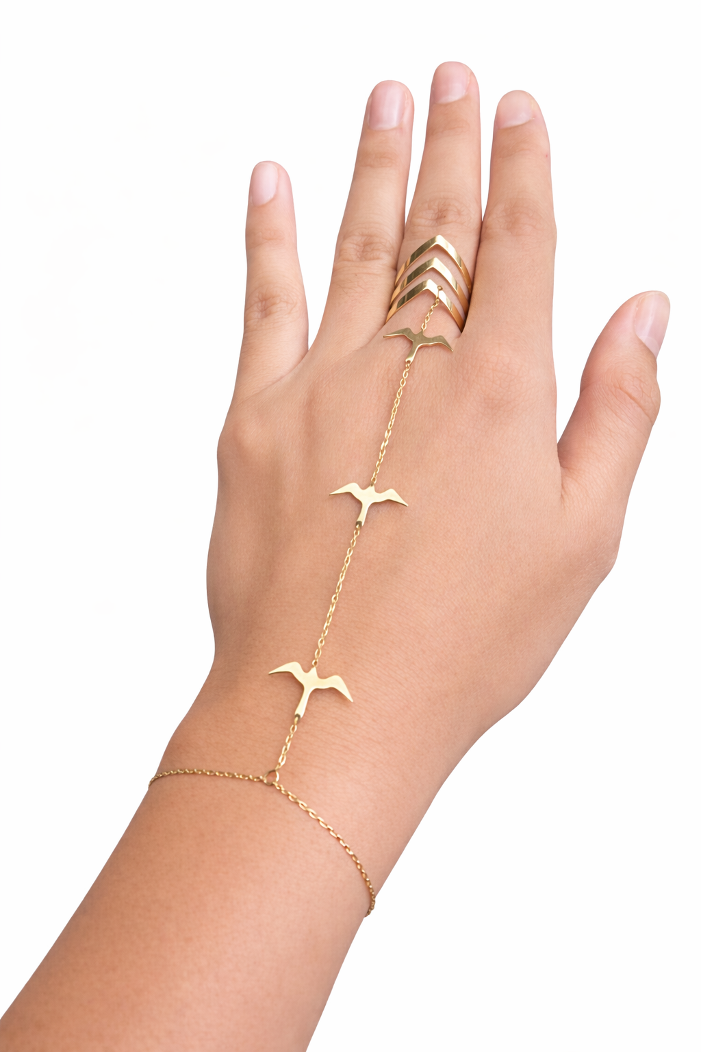 Iwa Flight Hand Chain - 14K PVD Gold