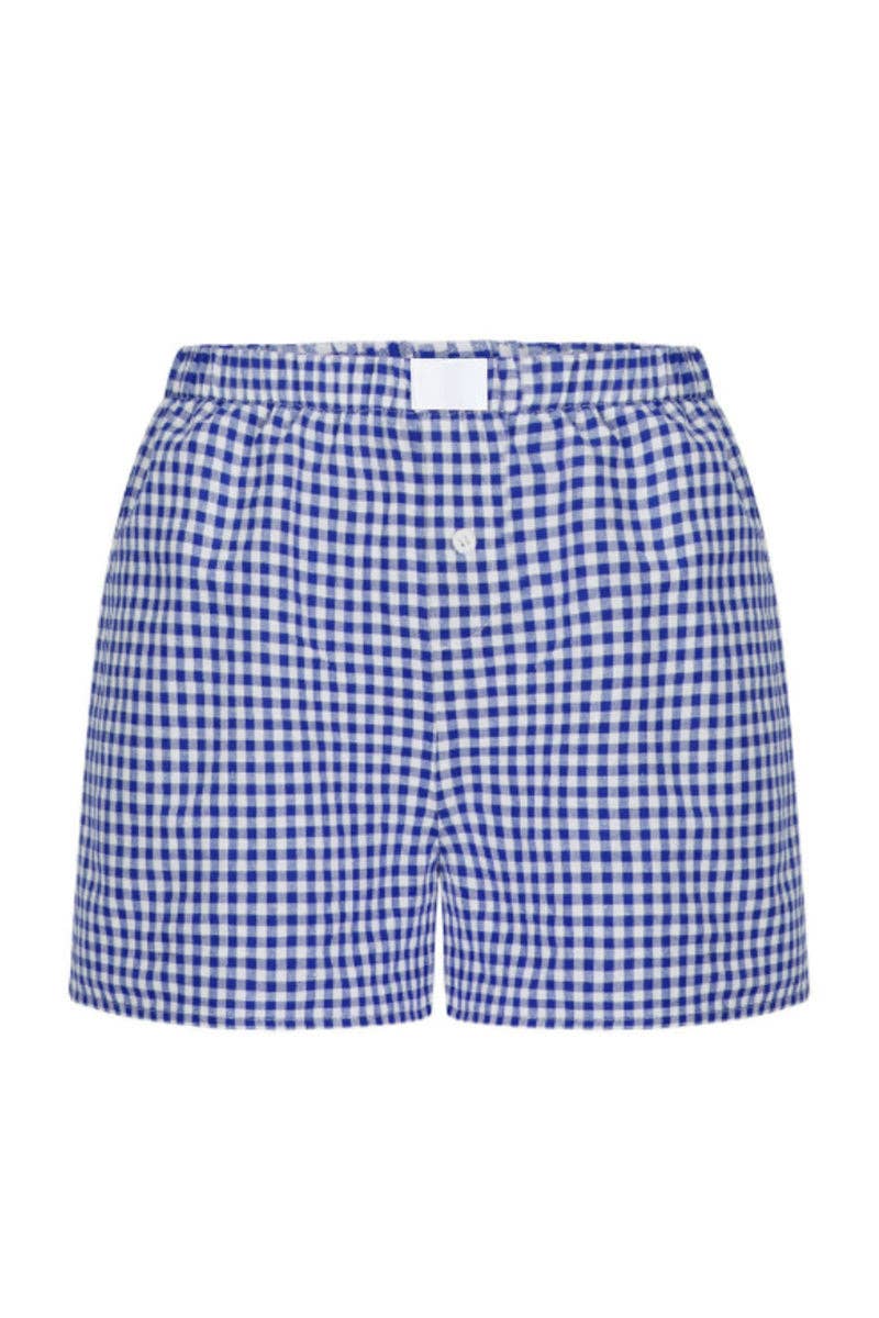 Gingham Casual Shorts: KHAKI