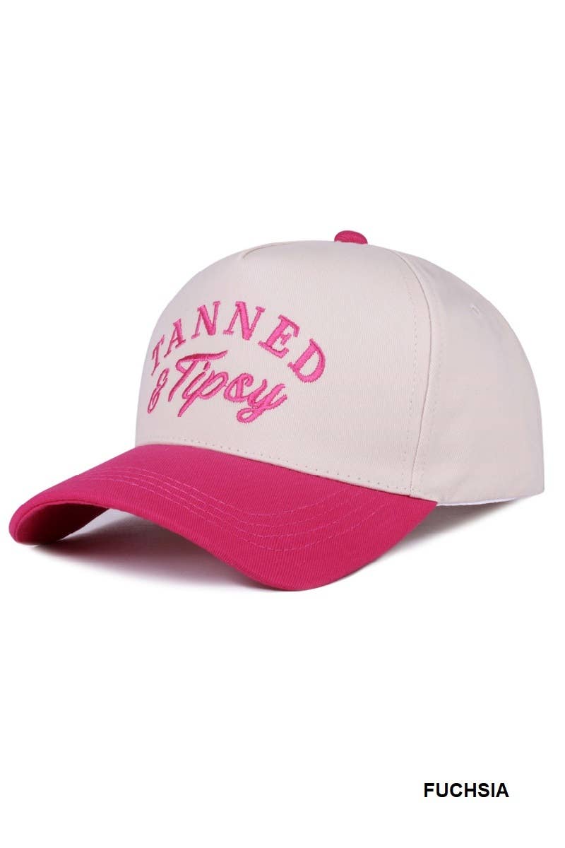 Tanned And Tipsy Two Tone Canvas Cotton Cap
