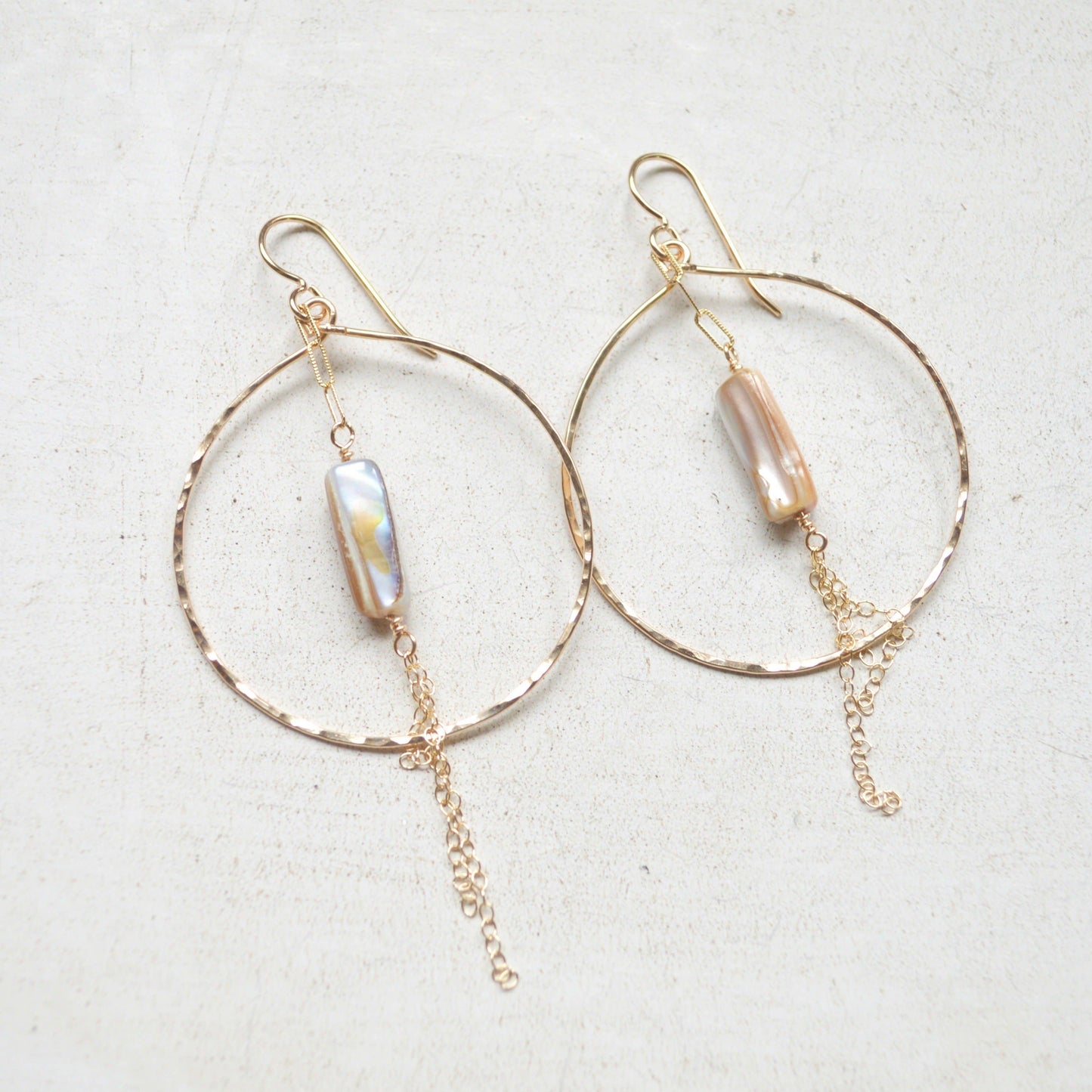 Mother of Pearl Hoop Earrings