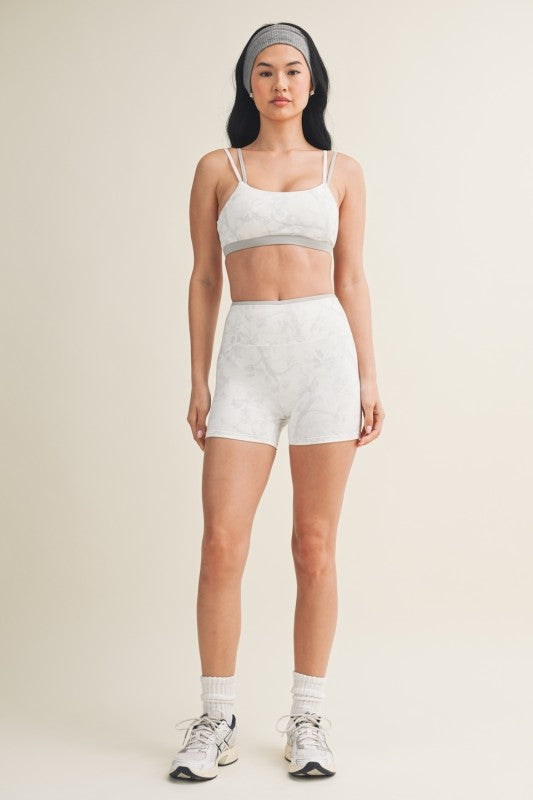 Camo Print Biker Shorts - Grey Camo