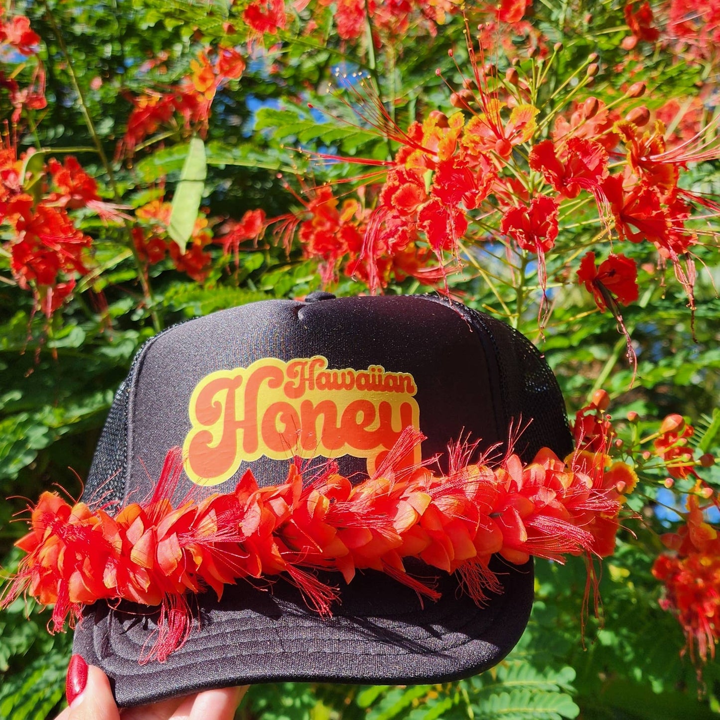 Hawaiian Honey Trucker Hat, beach hat