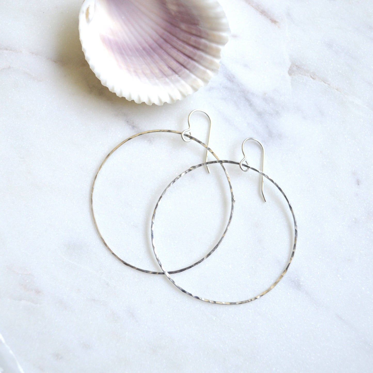 Hammered Hoops in Gold