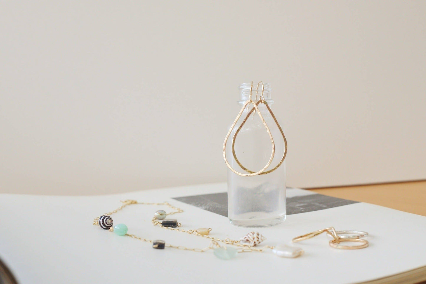 Hammered Teardrops in Gold or Sterling Silver