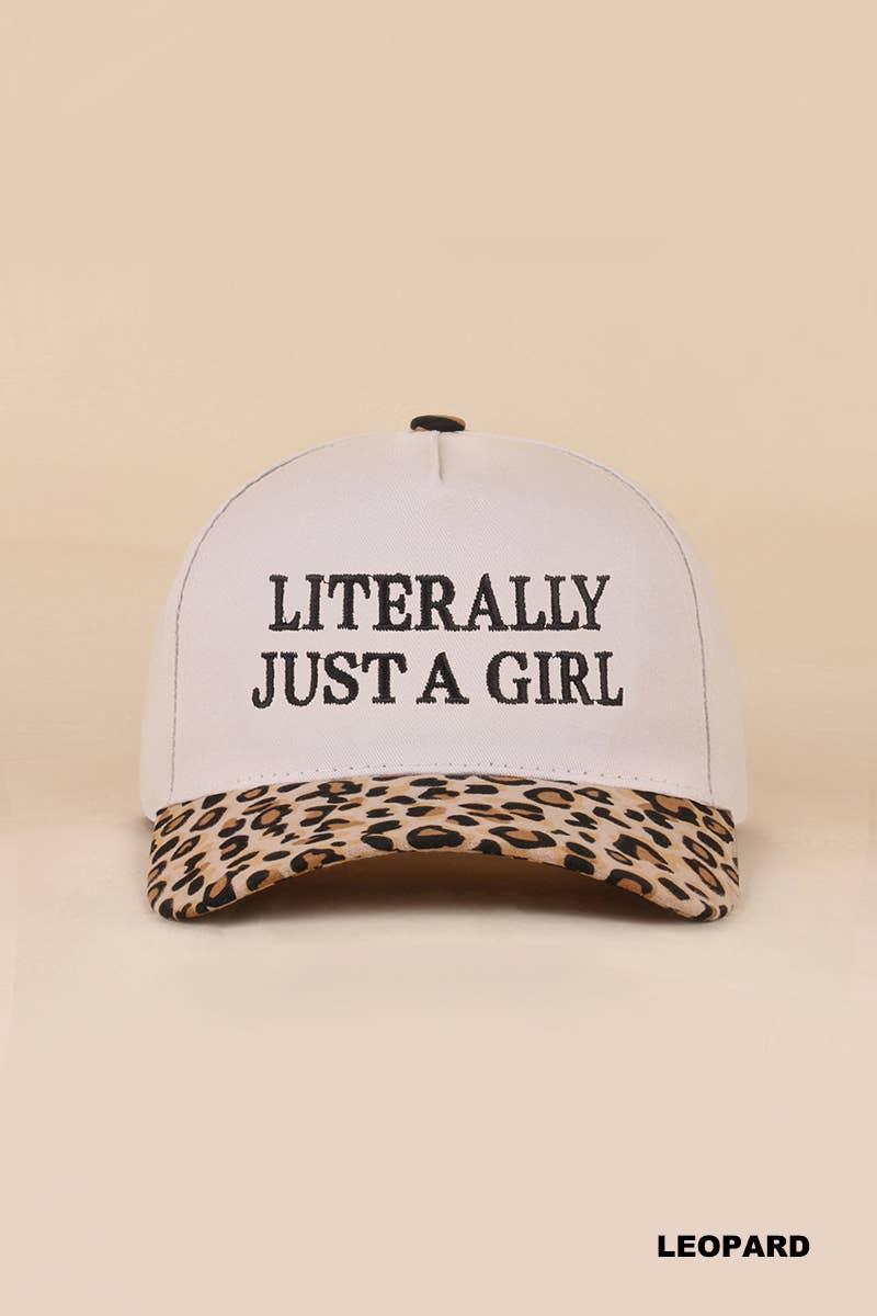 Literally Just A Girl Two Tone Canvas Cotton Cap