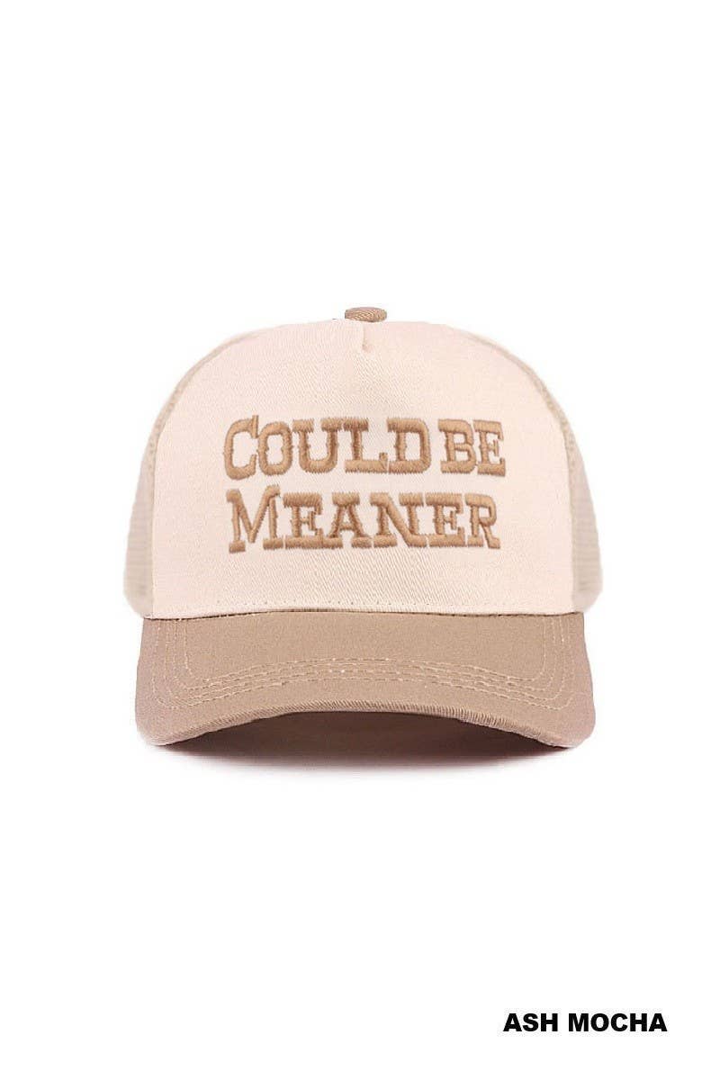 Could Be Meaner Two Tone Mesh Snapback Hat