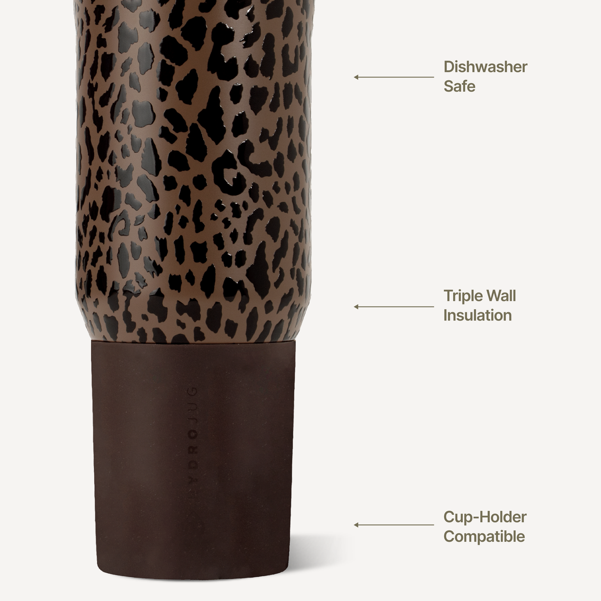Brown Leopard HydroJug 20 oz Sport Water Bottle