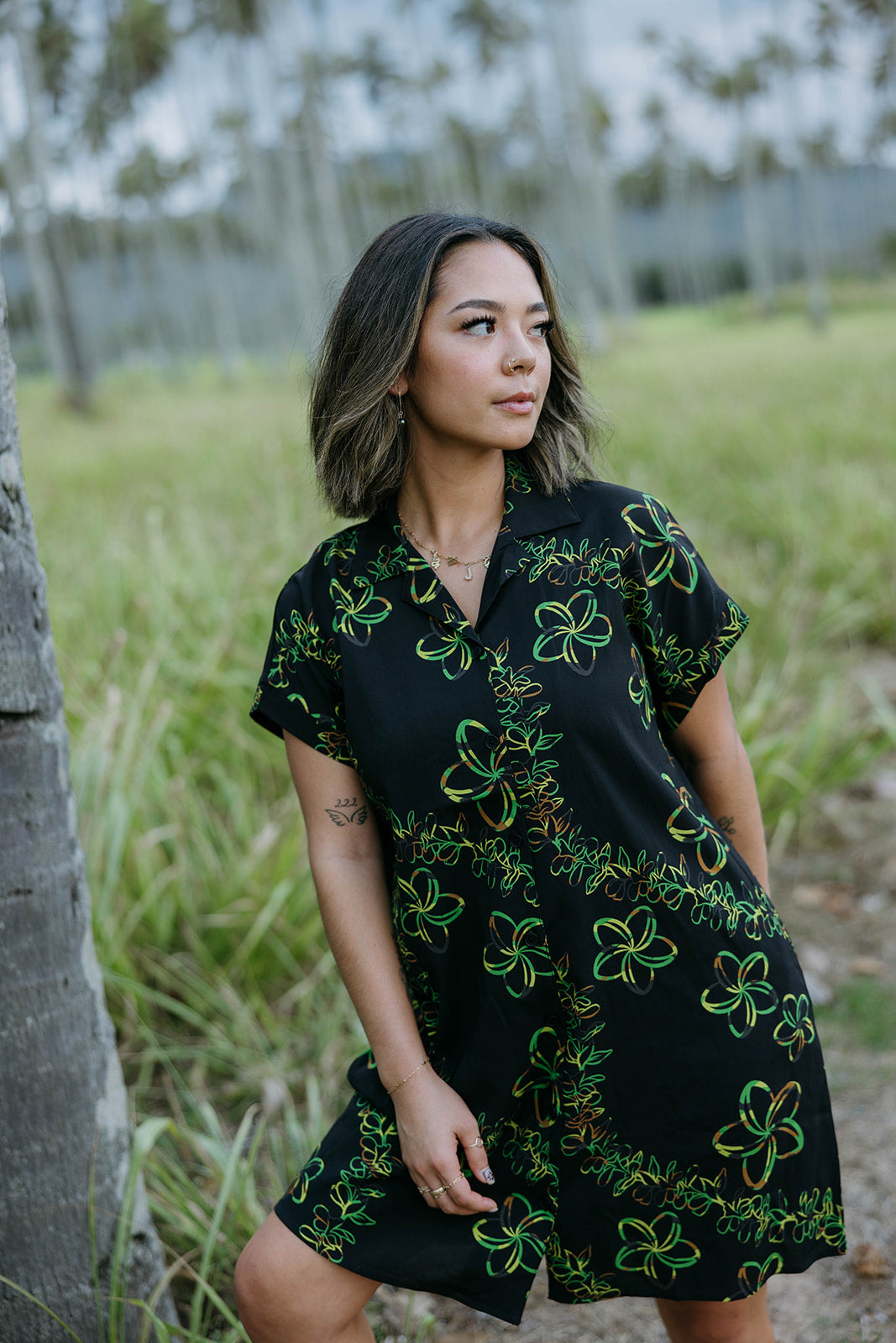 Shirt Dress - Camo Pua Melia Outline