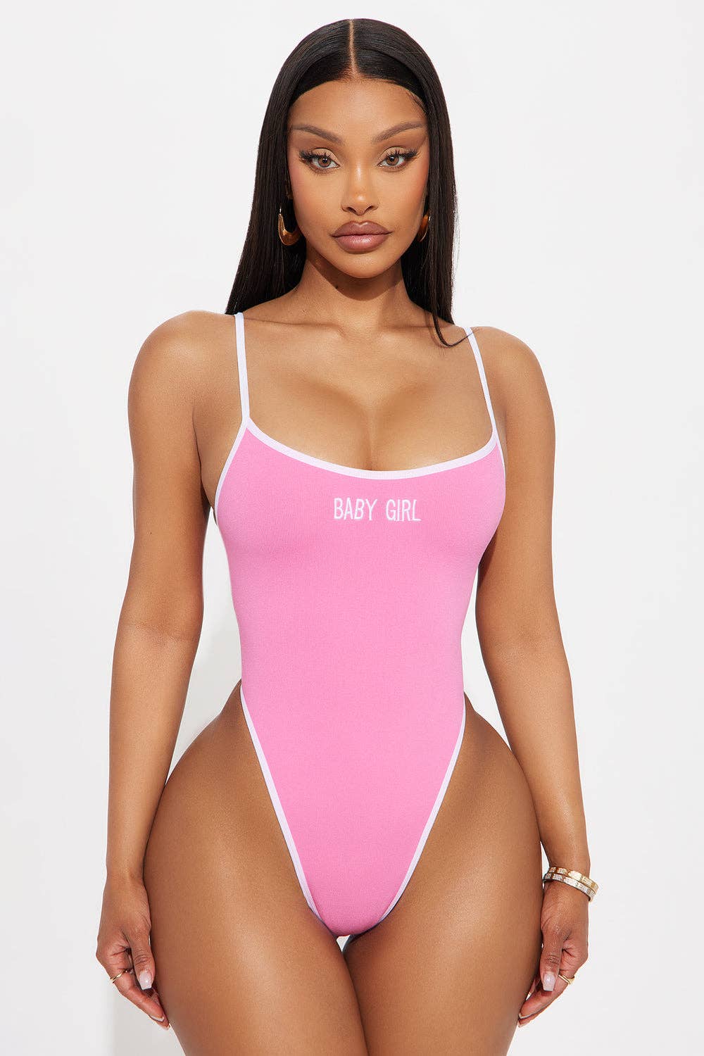 BABY GIRL LETTERING BODYSUITS: Azalea Pink